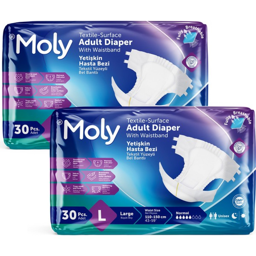 Moly Bel Bantlı Hasta Bezi Large 60'lı Hasta Bezleri ve Temizliği Fiyatı
