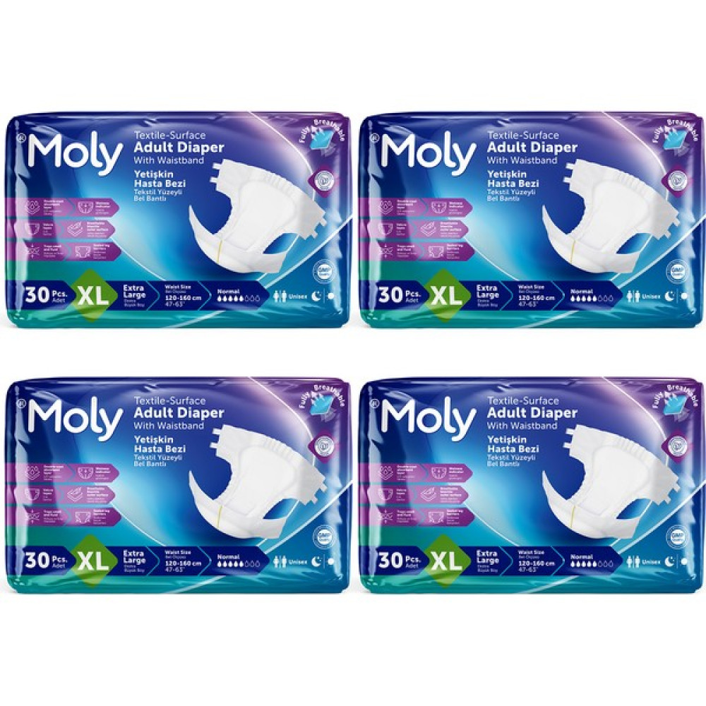 Moly Bel Bantlı Hasta Bezi X Large 120'Lı Hasta Bezleri ve Temizliği Fiyatı