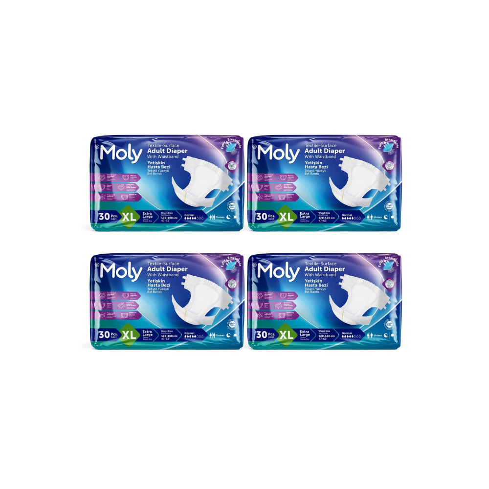 Moly Bel Bantlı Hasta Bezi X Large 120li XL Beden Hasta Bezleri ve Temizliği Fiyatı