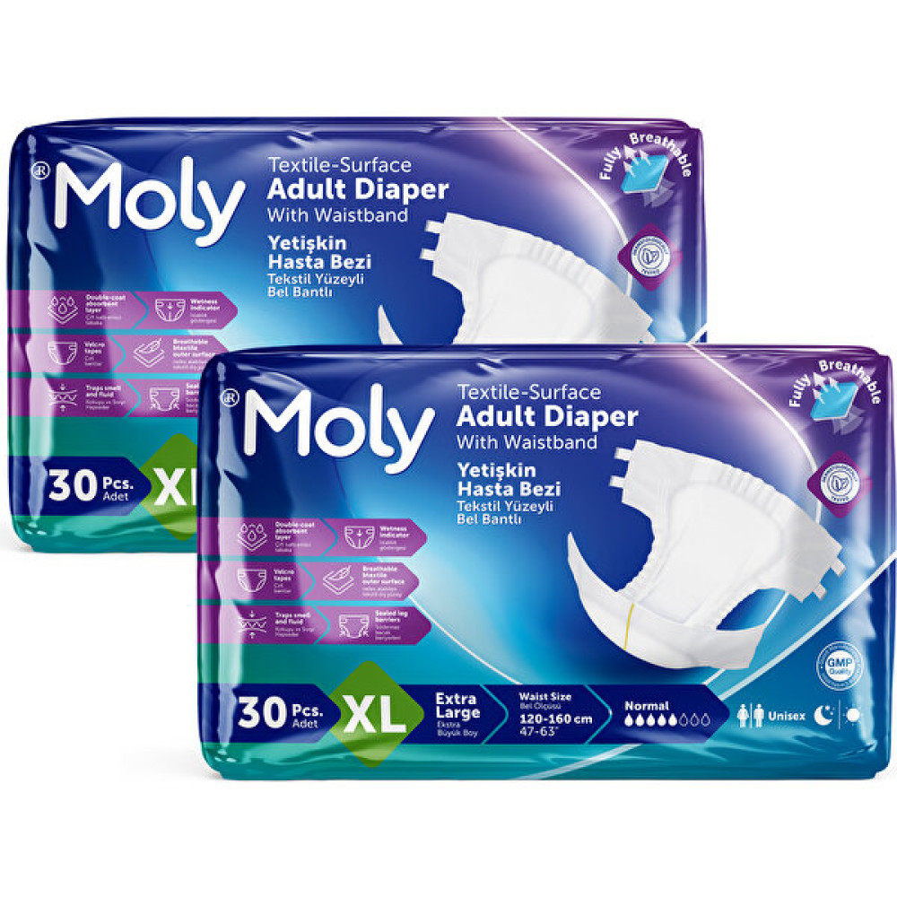 Moly Bel Bantlı Hasta Bezi x Large 60'lı Hasta Bezleri ve Temizliği Fiyatı