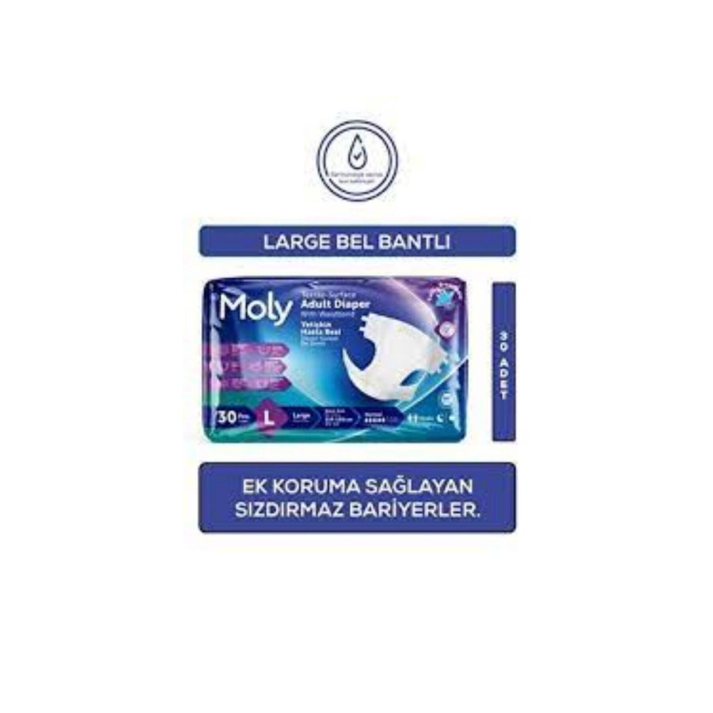 Moly Hasta Bezi Belbantlı Large 30 Lu L Beden Hasta Bezleri ve Temizliği Fiyatı