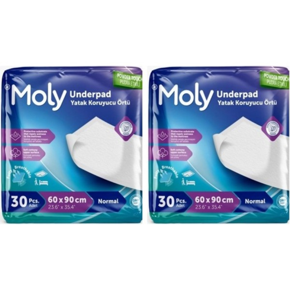Moly Yatak Koruyucu Örtü 30'lu x 2 Paket - 60 x 90 cm Alez / Yatak Koruyucu Fiyatı