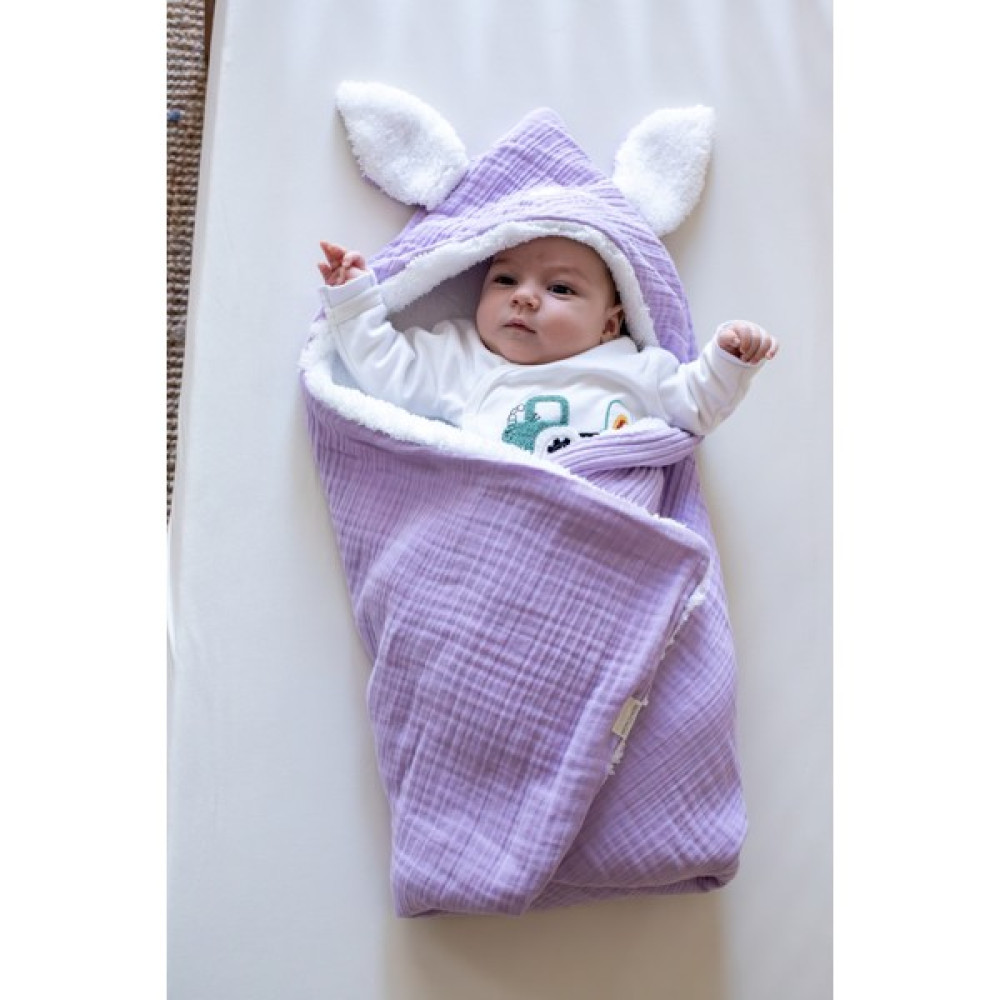 Mom Cherie Fluff Bebek Kundak 80X80CM Nakışlı Müslin Kuzu Tüyü Kundak Bebek Kundağı Fiyatı