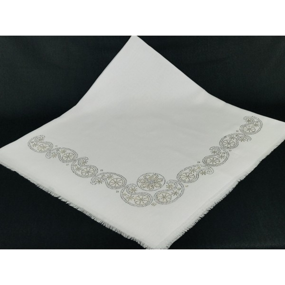 Mom Collection Taşlı Lüx Eşarp Beyaz Şal Desen Eşarp Fiyatı