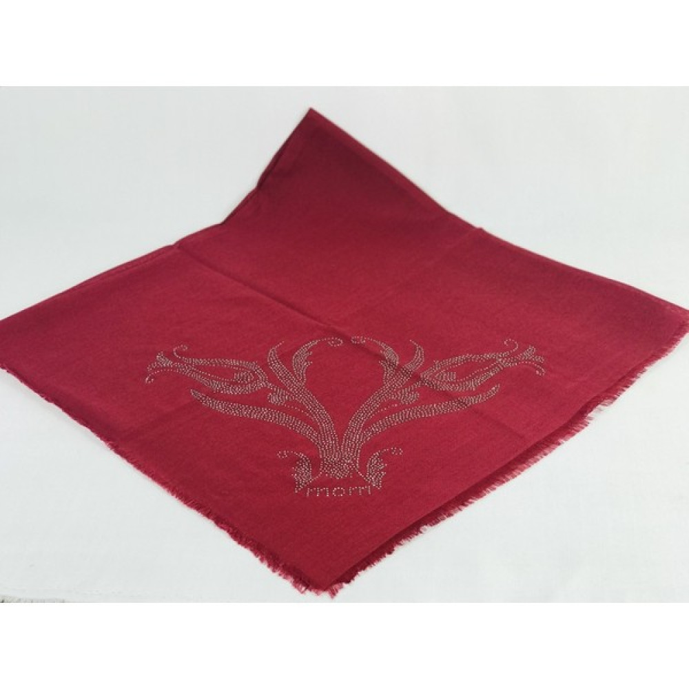 Mom Collection Taşlı Lüx Eşarp - Bordo - Lale Desen Eşarp Fiyatı
