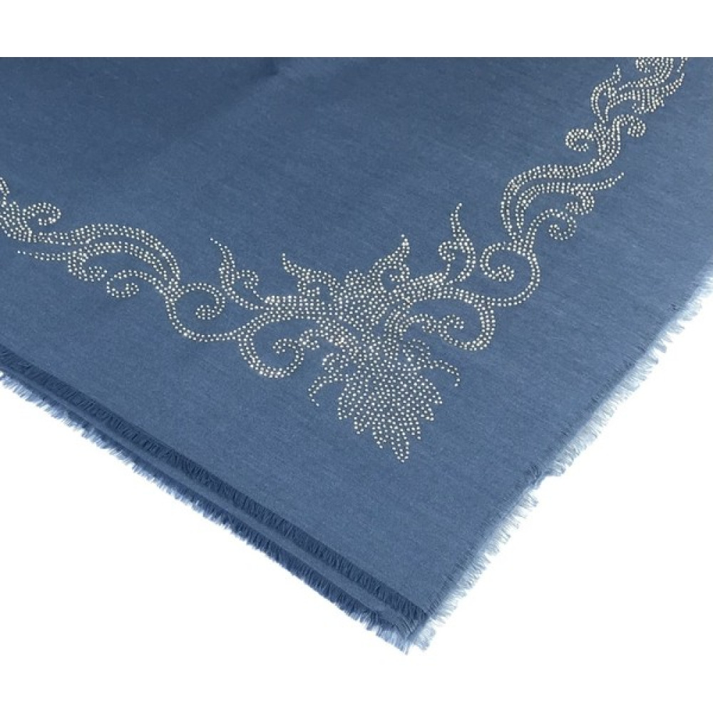 Mom Collection Taşlı Lüx Eşarp Indigo Şahmeran Desen Eşarp Fiyatı