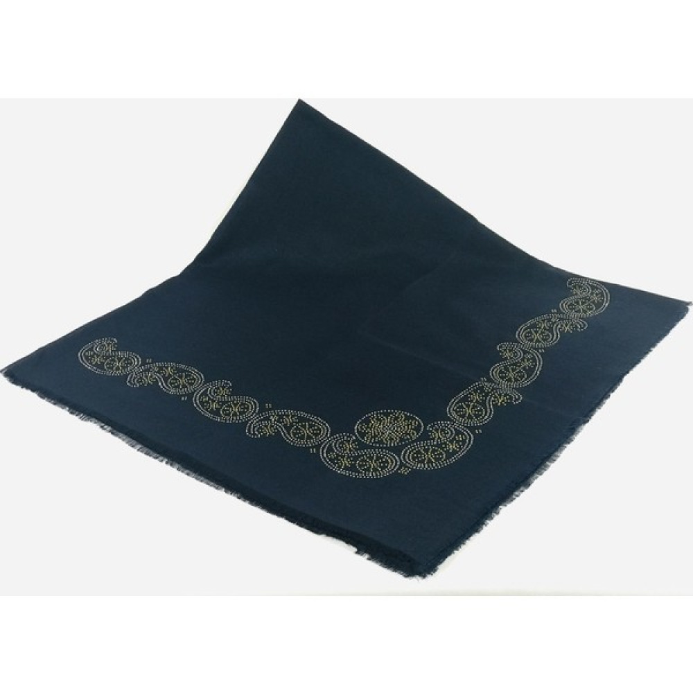 Mom Collection Taşlı Lüx Eşarp Lacivert Şal Desen Eşarp Fiyatı