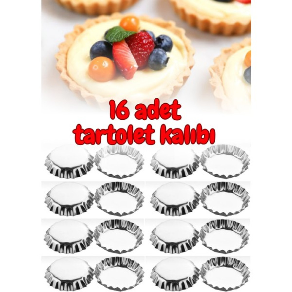 Mom Yoyu 16 Adet Tartolet Kalıbı Kek Kurabiye Tart Kalıbı 9 cm Büyük Boy - Gümüş Kek Kalıpları Fiyatı