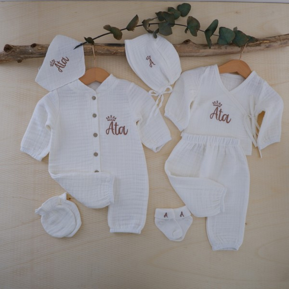 Momand Design Erkek Bebek Müslin Isimli Hastane Çıkışı Bebek Hastane Çıkışı Fiyatı