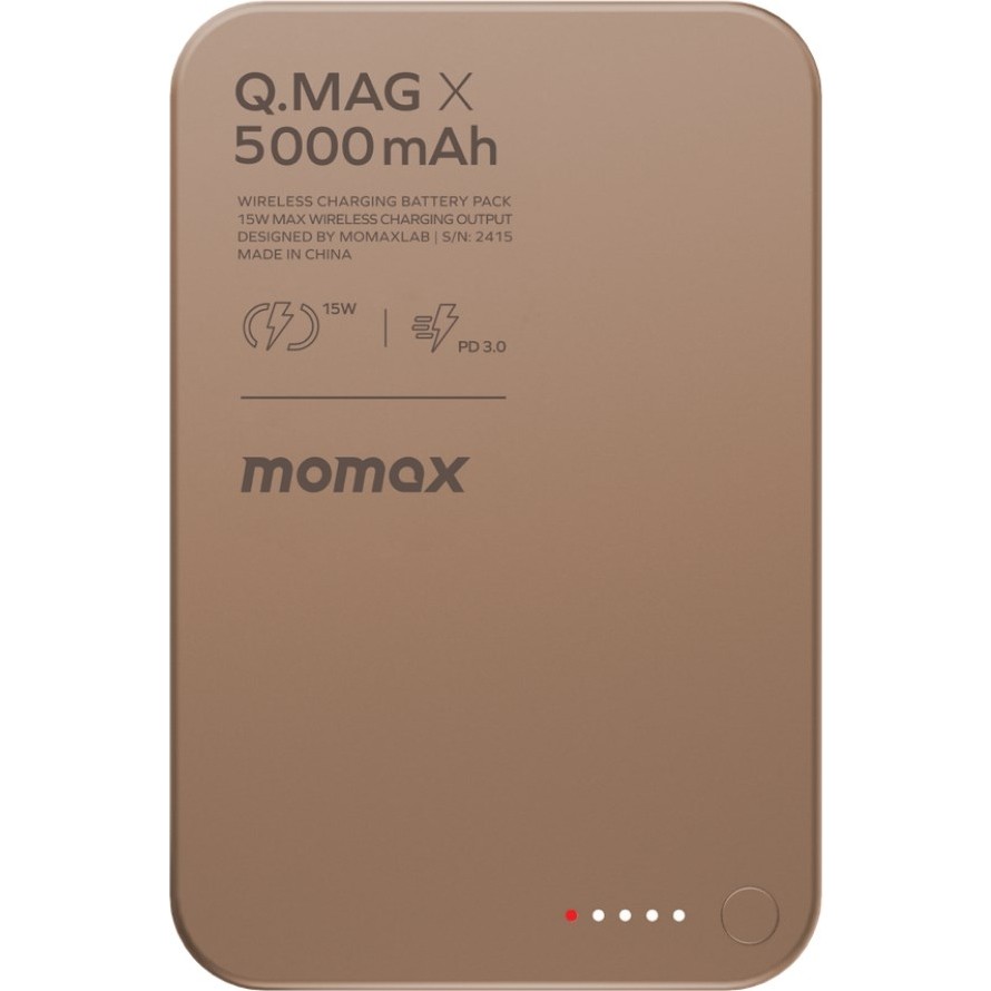 Momax Wireless Kablosuz Powerbank 5000mAh Magsafe Uyumlu Desert Titanium - Sarı Taşınabilir Şarj Cihazı - Powerbank Fiyatı