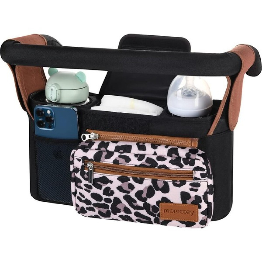Momcozy Bebek Arabası Düzenleyici, Evrensel, Yalıtımlı Içecek Tutucu, Bardak Tutuculu, Fermuarlı Cep, Leopar - 101 A Diğer Fiyatı