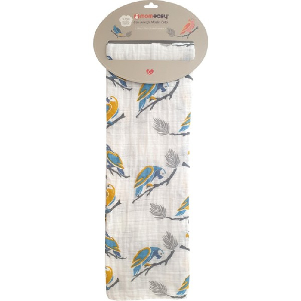 Momeasy 100 x 120 cm Mavi Papağan Tekli Örtü Mavi Hamilelik ve Emzirme Fiyatı