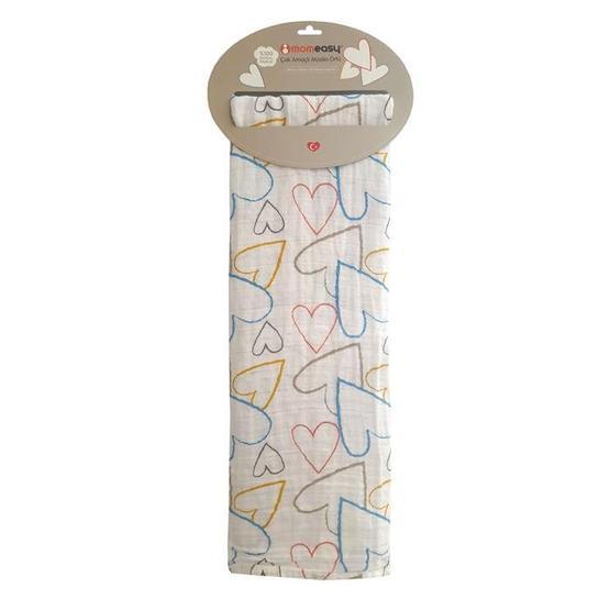 Momeasy Tekli 100x120 cm Kalpler Müslin Örtü