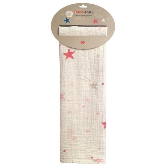 Momeasy Tekli 100x120 cm Pembe Yıldız Müslin Örtü
