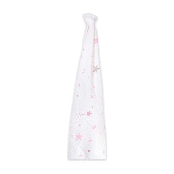 Momeasy Tekli 100x120 cm Pembe Yıldız Müslin Örtü