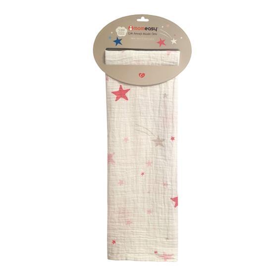 Momeasy Tekli 100x120 cm Pembe Yıldız Müslin Örtü