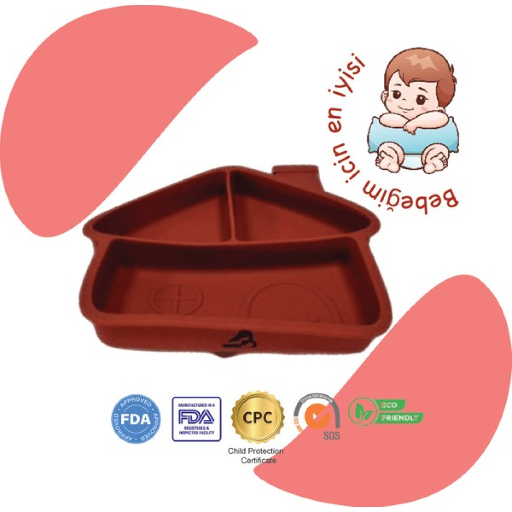 Momia Bebek Silikon Beslenme Mama Tabağı - Sağlıklı ve Renkli! - Kırmızı Oto Boyaları Fiyatı