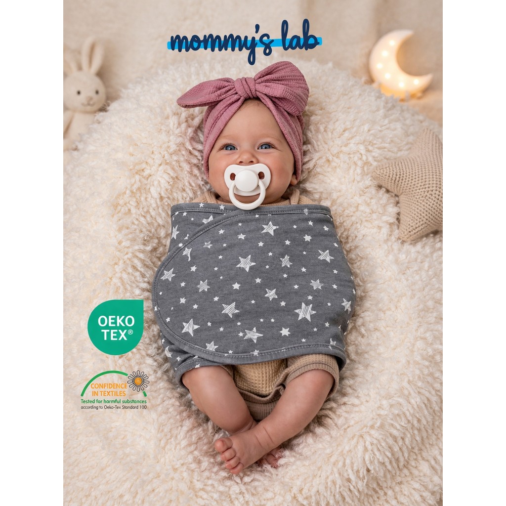 Mommyslab 0-4 Ay Yeni Sezon Desenli Renkli % 100 Pamuk Hazır Yarım Kuşak Kundak Kemer (Oeko Tex Cıf Belgeli) - Gri Diğer Fiyatı