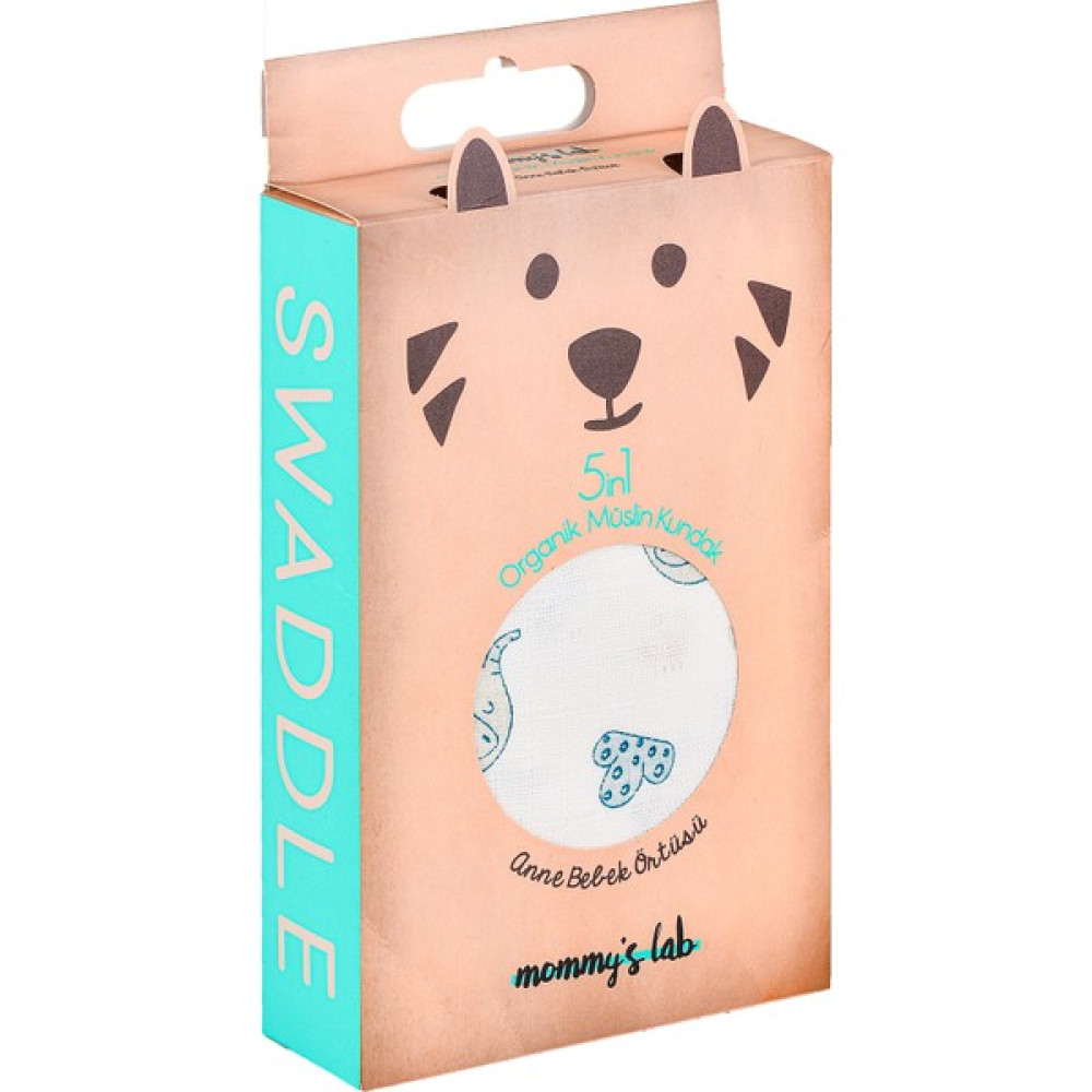 Mommyslab 5in1 Müslin Organik Kundak & Anne Bebek Örtüsü 120X120 Set - Fil Bebek Battaniyesi Fiyatı