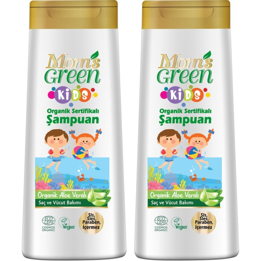 Mom's Green 2'li Set Kids Organik Aloeveralı Çocuk Şampuanı 400 ml Bebek Şampuanı Fiyatı