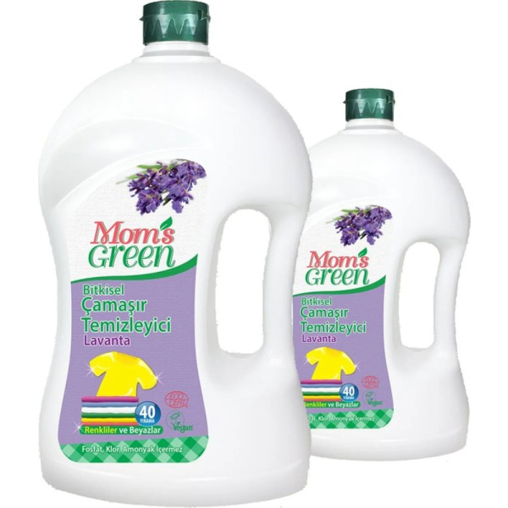 Mom's Green 2'li Set Mom's Green Bitkisel Çamaşır Deterjanı Lavanta 80 Yıkama ( 2 x 1500 ml ) Çamaşır Deterjanı Fiyatı
