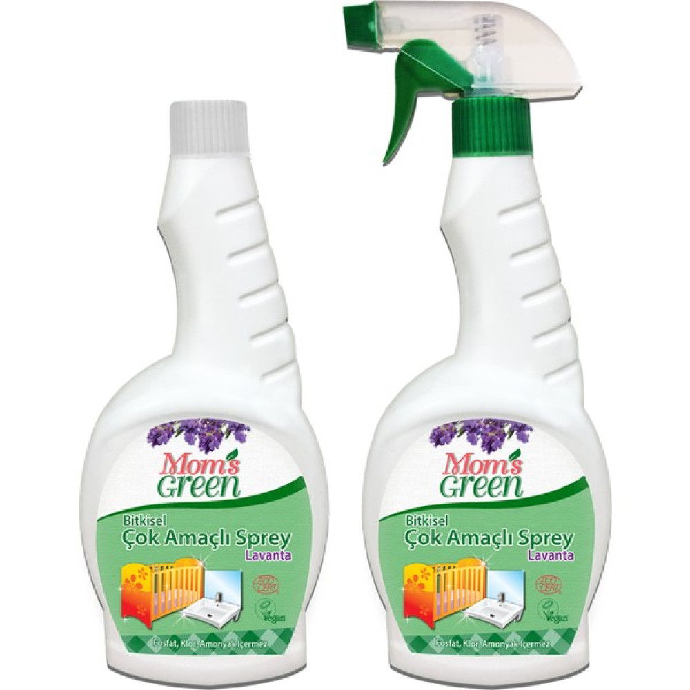 Mom's Green 2'li Set Mom's Green Bitkisel Çok Amaçlı Sprey Lavanta 750 ml ve Yedek Şişe 750 ml - 1,5 lt Temizlik Malzemeleri Fiyatı