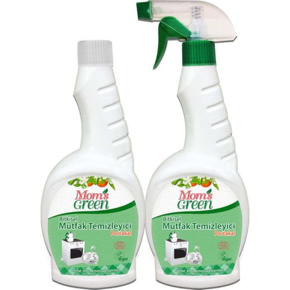 Mom's Green 2'li Set Mom's Green Bitkisel Mutfak Temizleyici Sprey 750 ml ve Yedek Ürün Temizlik Malzemeleri Fiyatı