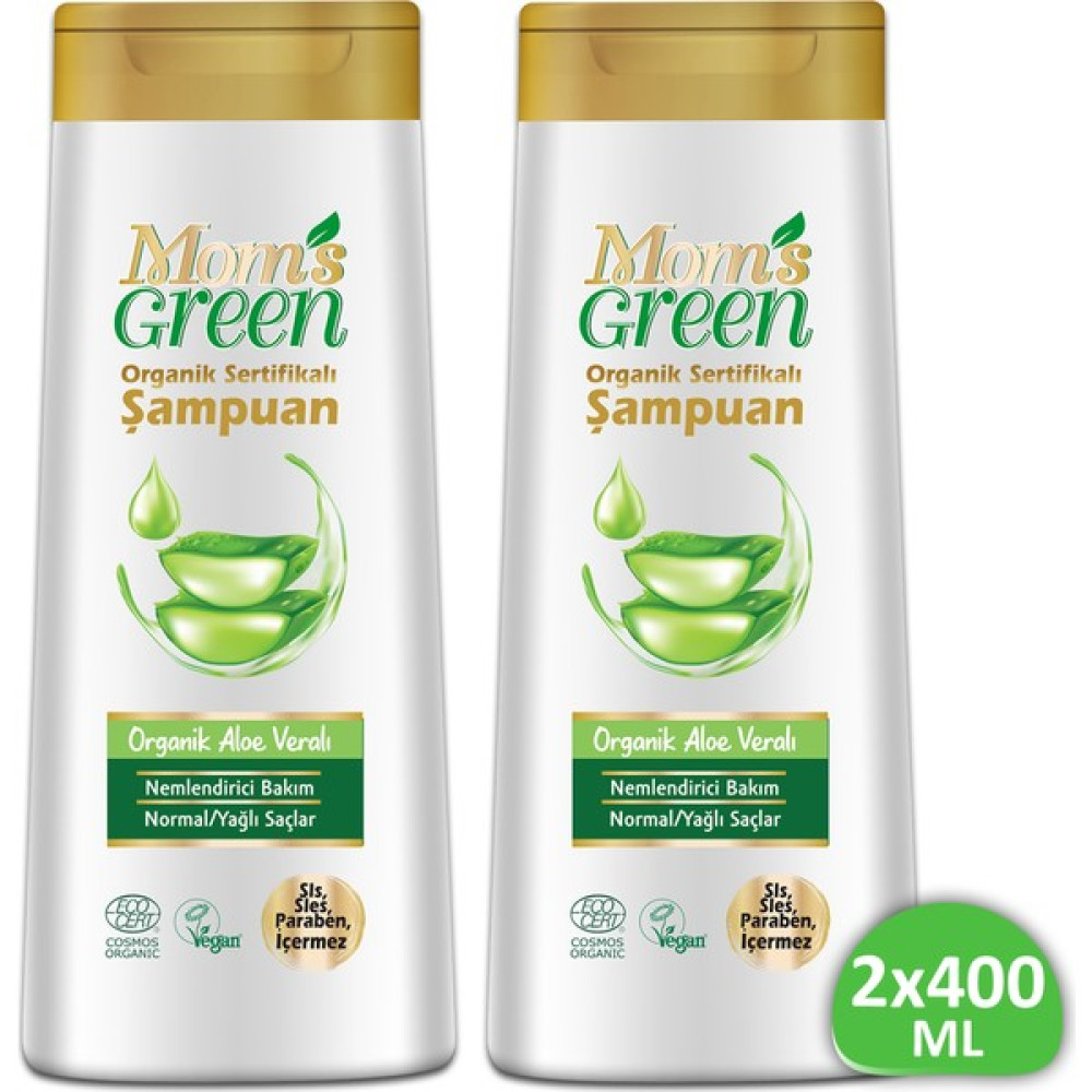 Mom's Green 2'li Set Mom's Green Organik Aloeveralı Şampuan 400 + 400 ml Şampuan ve Saç Kremi Fiyatı