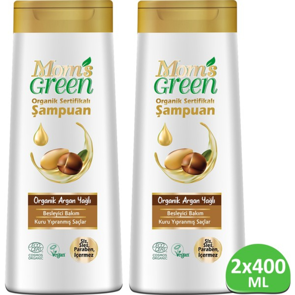 Mom's Green 2'li Set Mom's Green Organik Argan Yağlı Şampuan 400 +400 ml Şampuan ve Saç Kremi Fiyatı