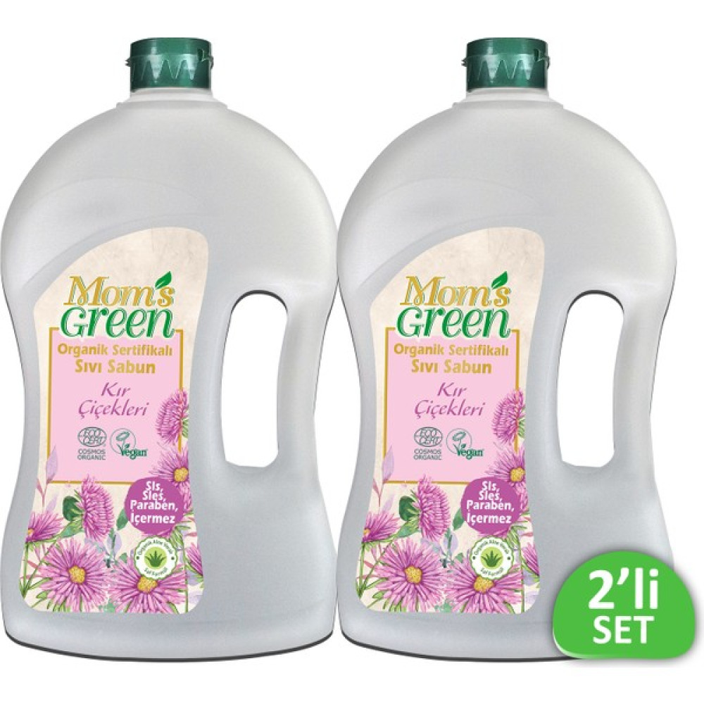 Mom's Green 2'li Set Mom's Green Organik Sertifikalı Sıvı Sabun - Kır Çiçekleri 1500 Ml*2 Adet Ecocert El Bakımı Fiyatı