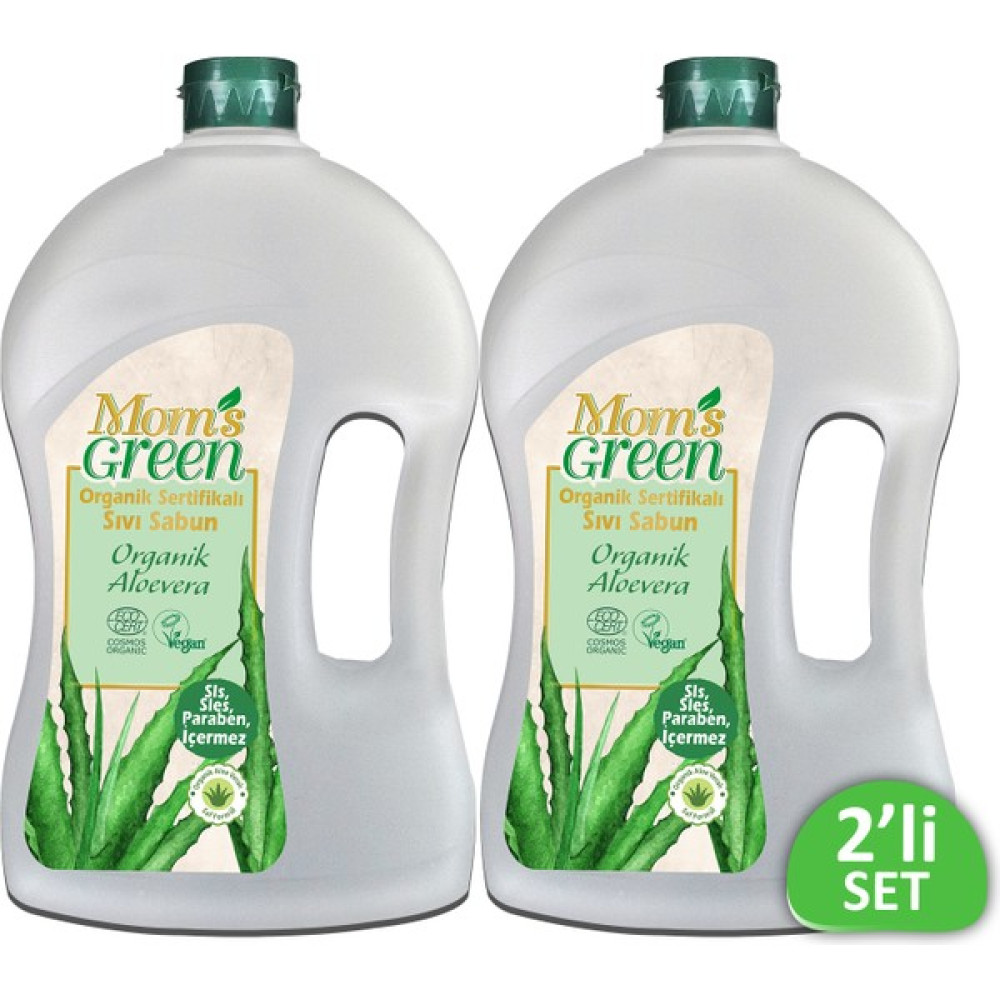 Mom's Green 2'li Set Mom's Green Organik Sertifikalı Sıvı Sabun - Organik Aloeveralı 1500 ml *2 Adet El Bakımı Fiyatı