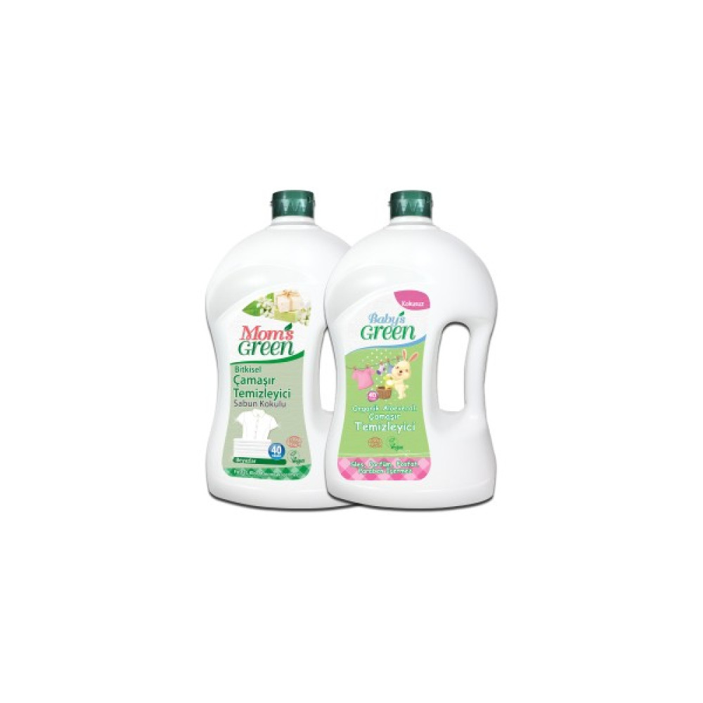 Mom's Green 2'li Set Mom'sgreen Çamaşır Deterjanı Beyaz-Baby'sgreen Organik Bebek Çamaşır Deterjanı 1,5litre*2 Çamaşır Deterjanı Fiyatı