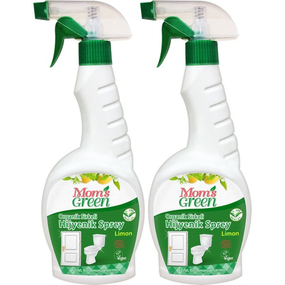 Mom's Green 2'li Set Organik Sirkeli Hijyenik Sprey ve Yedek Şişe Limon 750 ml Temizlik Malzemeleri Fiyatı