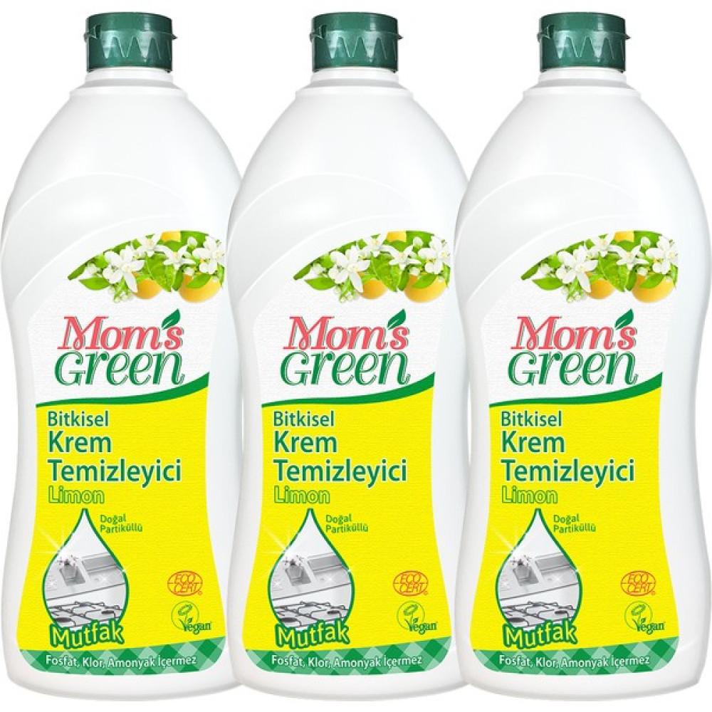 Mom's Green 3'lü Set Bitkisel Krem Temizleyici Mutfak - Limon - 1 Adet Temizlik Malzemeleri Fiyatı