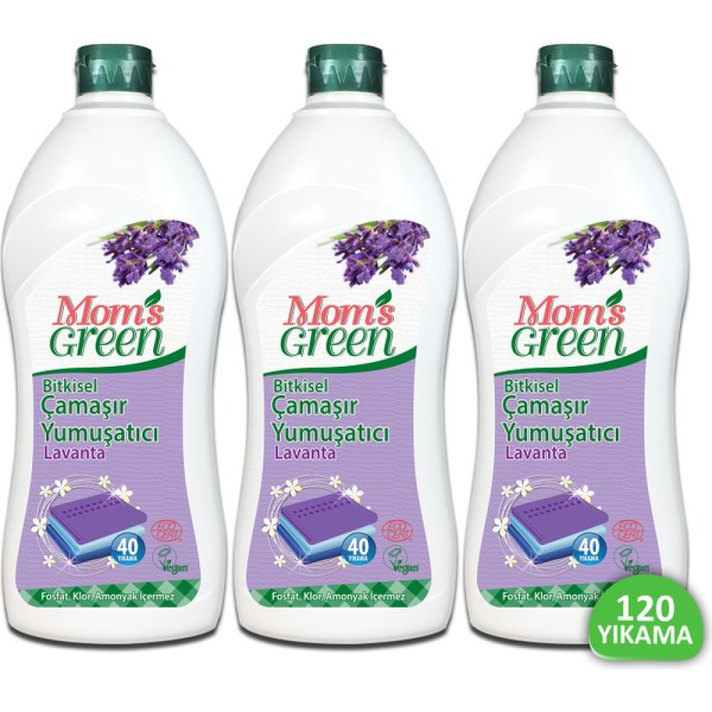 Mom's Green 3'lü Set Organik Lavantalı Çamaşır Yumuşatıcı 120 Yıkama (750 ml x 3) - 750 ml Yumuşatıcı Fiyatı