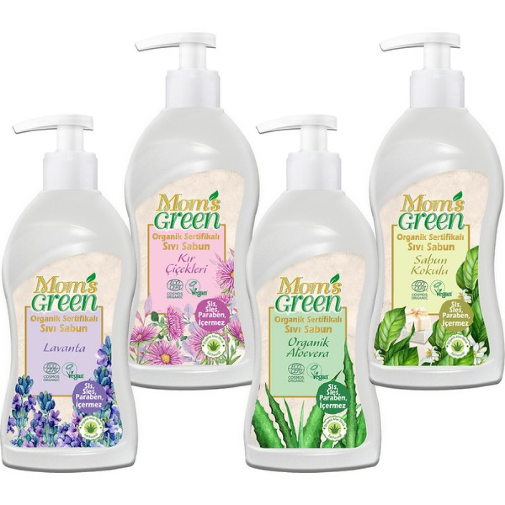 Mom's Green 4'lü Set Mom's Green Organik Sertifikalı Sıvı Sabun -Tanışma Paketi 4*500 ml El Bakımı Fiyatı