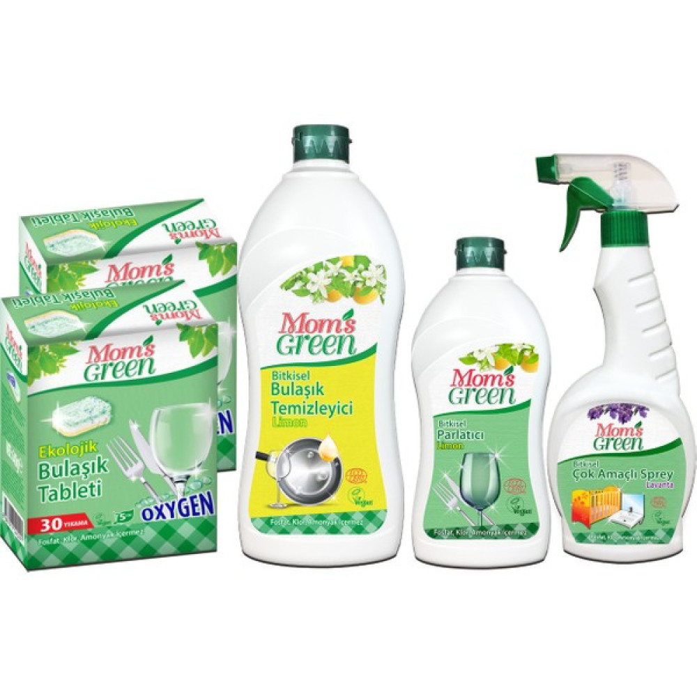 Mom's Green 5'li Set Ikili Ekolojik Bulaşık Makinesi Tableti - Elde Bulaşık Temizleyici Limon - Parlatıcı Limon - Çok Amaçlı Sprey Bulaşık Yıkama Fiyatı