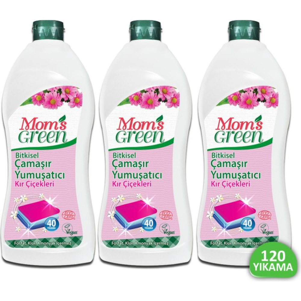 Mom's Green Bitkisel Çamaşır Yumuşatıcı - Kır Çiçekleri 3’lü Set 120 Yıkama - 750 ml Yumuşatıcı Fiyatı