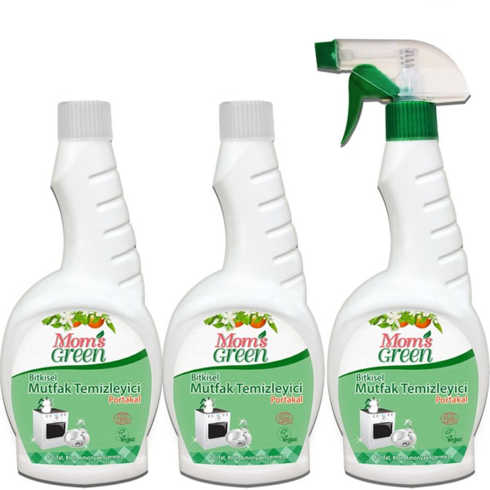 Mom's Green Bitkisel Mutfak Temizleyici Yağ Sökücü Sprey - Portakal3’lü Set Temizlik Malzemeleri Fiyatı