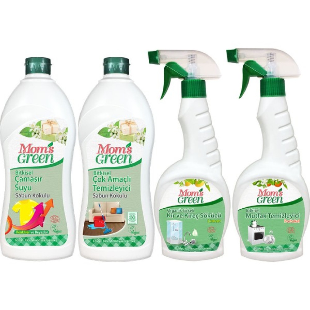 Mom's Green Bitkisel Yüzey Temizlik Seti 4'Lü Sabun Kokulu Temizlik Malzemeleri Fiyatı