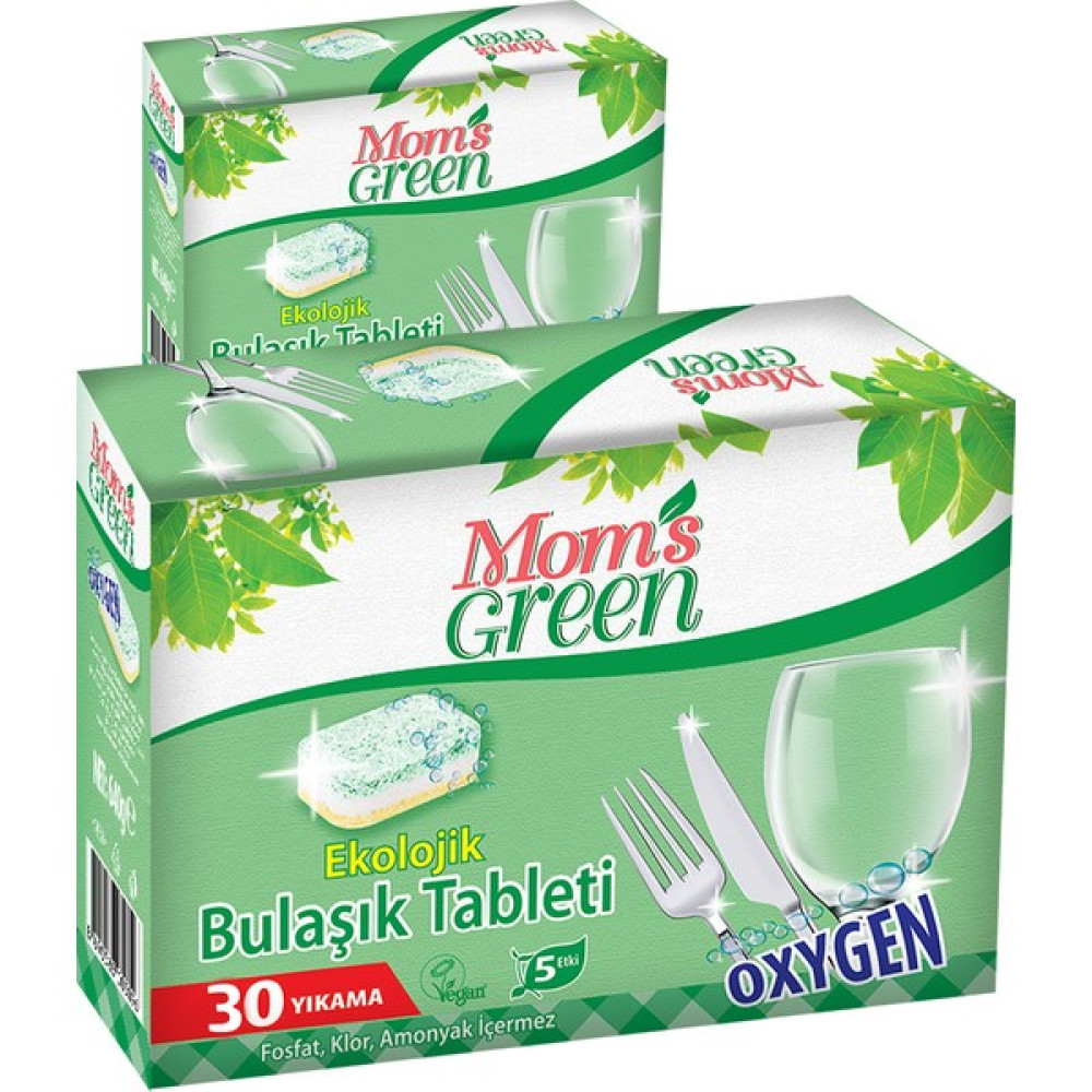 Mom's Green Ekolojik Oksijenli Bulaşık Makinesi Tableti 2 x 30 Tablet 60 Yıkama Bulaşık Yıkama Fiyatı