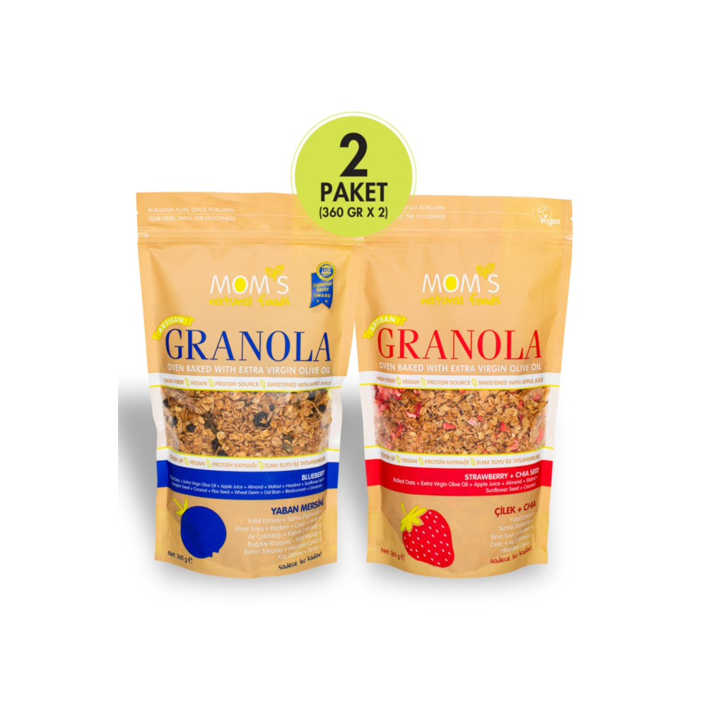 Moms Natural Foods 2li Granola - Çilek Chıa 360 G - Yabanmersini 360 G Kahvaltılık Gevrek Fiyatı