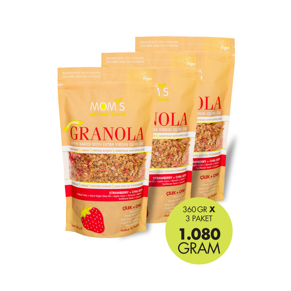 Moms Natural Foods 3LÜ ÇİLEK-CHIA GRANOLA 360 G Kahvaltılık Gevrek Fiyatı