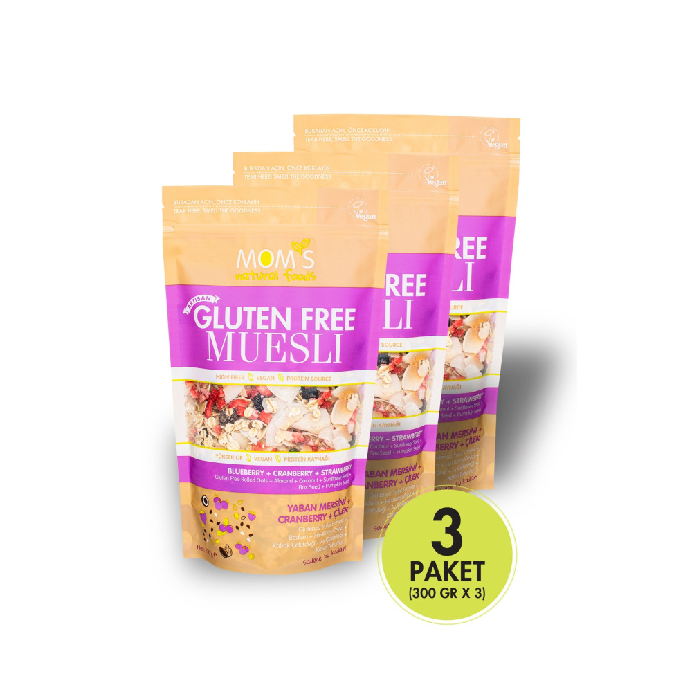 Moms Natural Foods 3lü Glutensiz MÜSLİ 300 G Kahvaltılık Gevrek Fiyatı