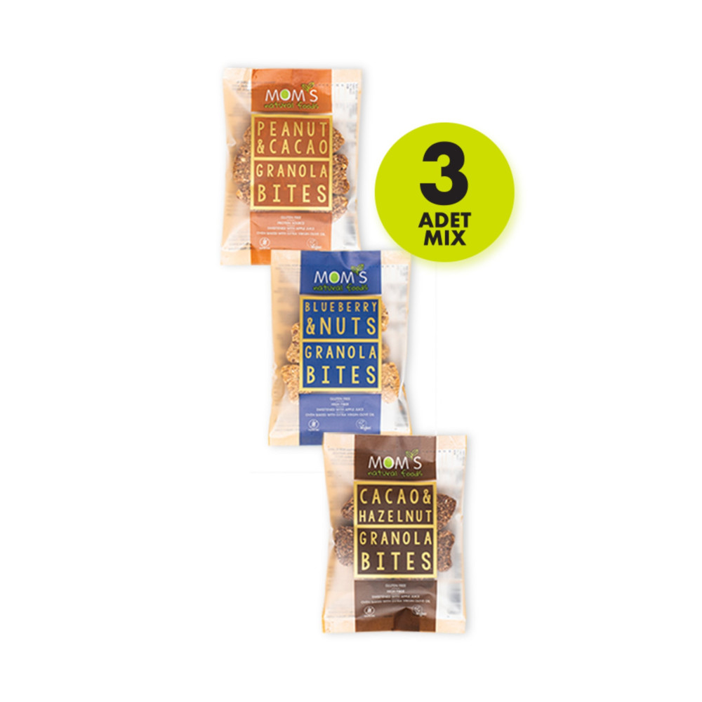 Moms Natural Foods 3lü Mix Gluten Free Granola BITES Kahvaltılık Gevrek Fiyatı