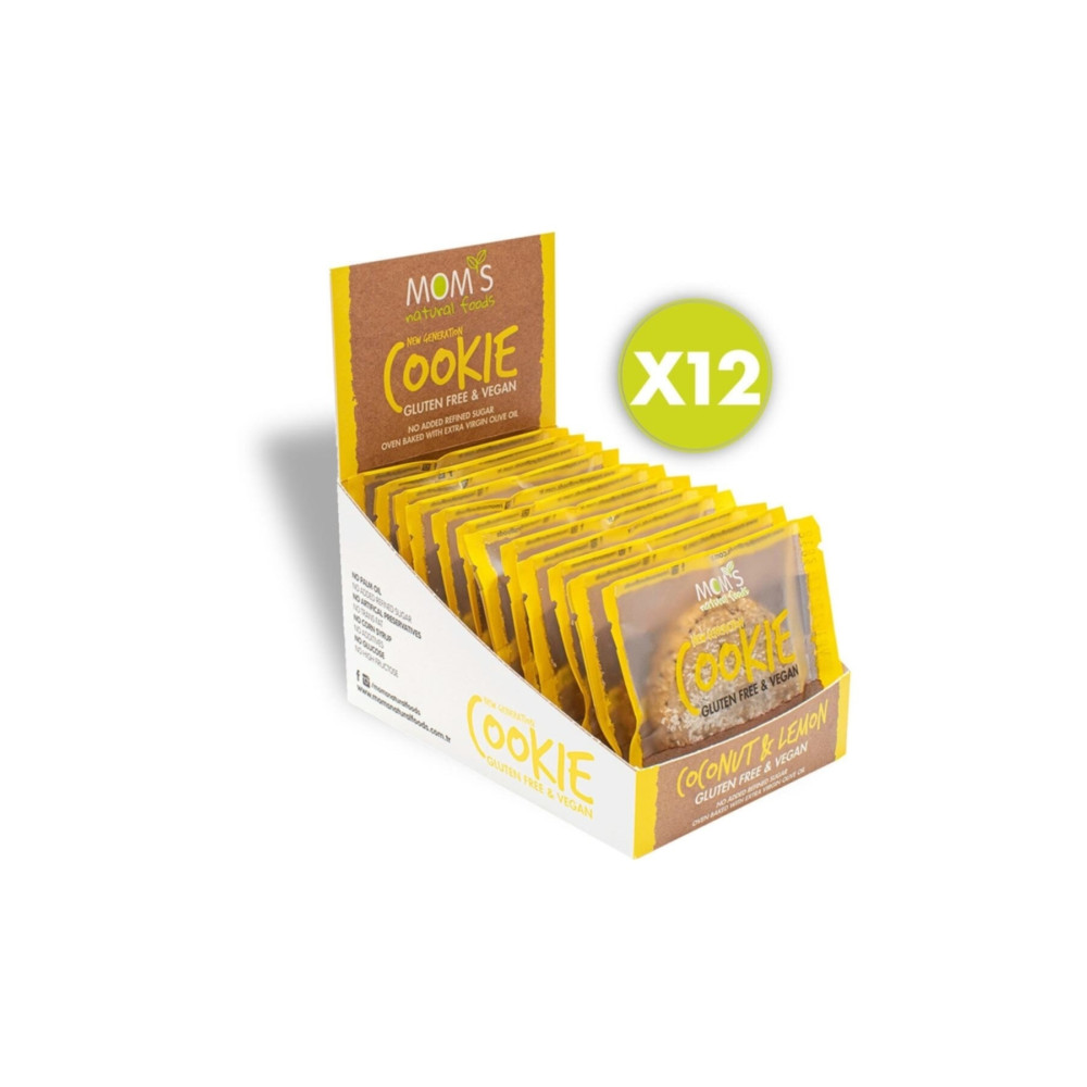 Moms Natural Foods Glutensiz LİMON & HİNDİSTAN CEVİZİ Cookıe - 12li Kahvaltılık Gevrek Fiyatı