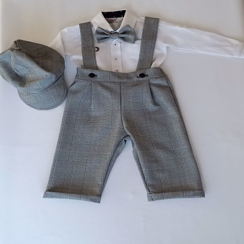 Momsandbabies Erkek Bebek Gömlekli Gri Ekose Takım Bebek Giysi Takım Fiyatı