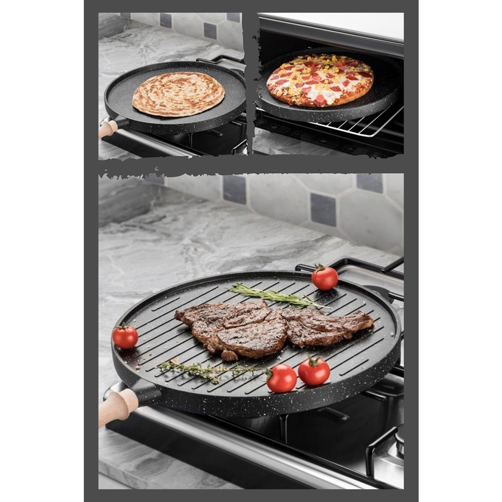 Mona Cookware Çift Taraflı Bazlama Gözleme Pizza Tavası Diğer Fiyatı