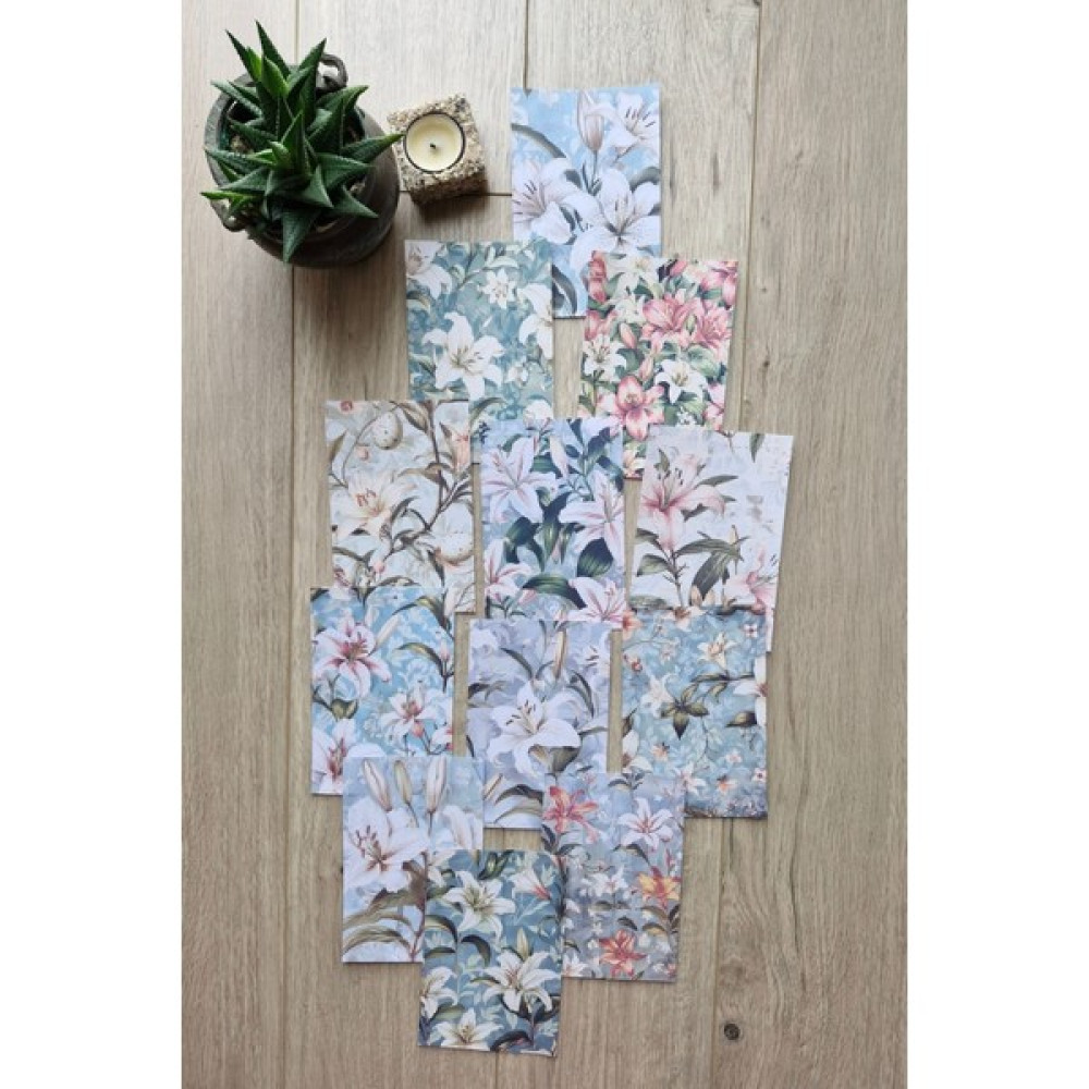 Mona Craftist 12 Adet Scrapbook Lilyum Çiçek Temalı Scrapbook Kağıt Seti Bullet Journal Dekupaj Kağıdı Yardımcı Malzeme Fiyatı