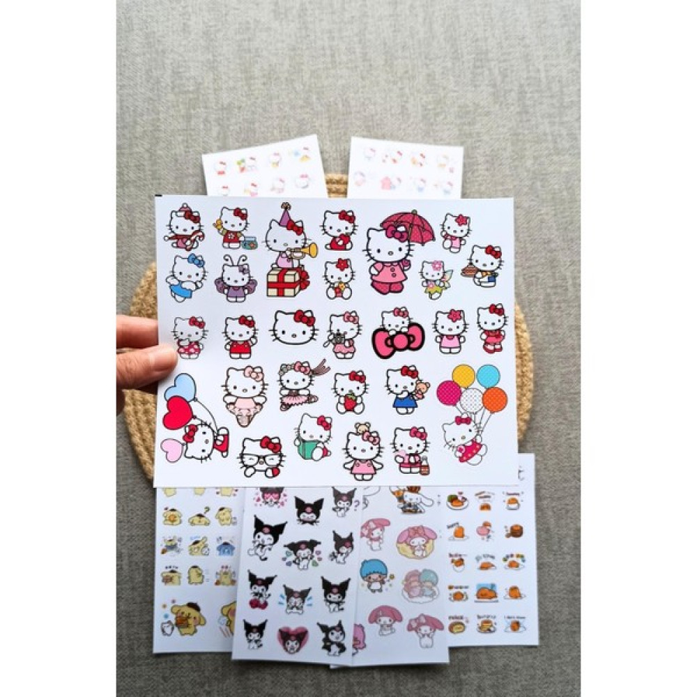 Mona Craftist 133 Adet Sanrio Karakter Sticker Seti Hello Kitty Sticker Kuromi Pompom Purin Gudetama My Melodi Sticker Fiyatı